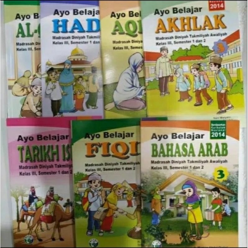 Satu paket buku (MDTA) Madrasah Diniyah Takmiliyah Awiliyah kelas 3 kurikulum 2014