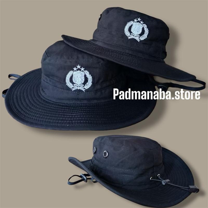 TOPI RIMBA POLRI ready logo rubber  topi rimba polri bintara logo bordir lingkar daun fuul kawat  To