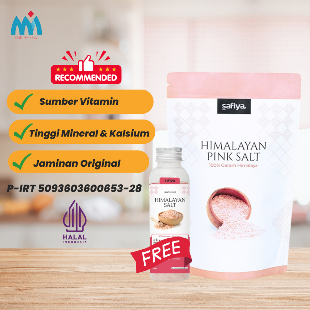 

[FREE Garam 110 gr] Garam Himalaya 1 Kg Himalayan Pink Salt Premium Bumbu Dapur Penyedap Rasa