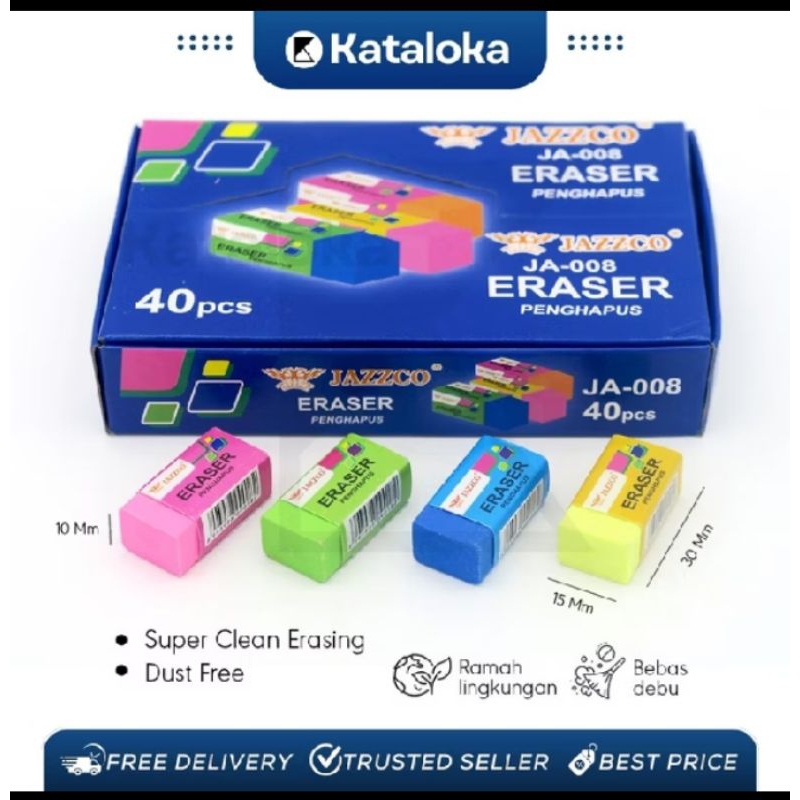 

penghapus pensil jazzco warna-warni