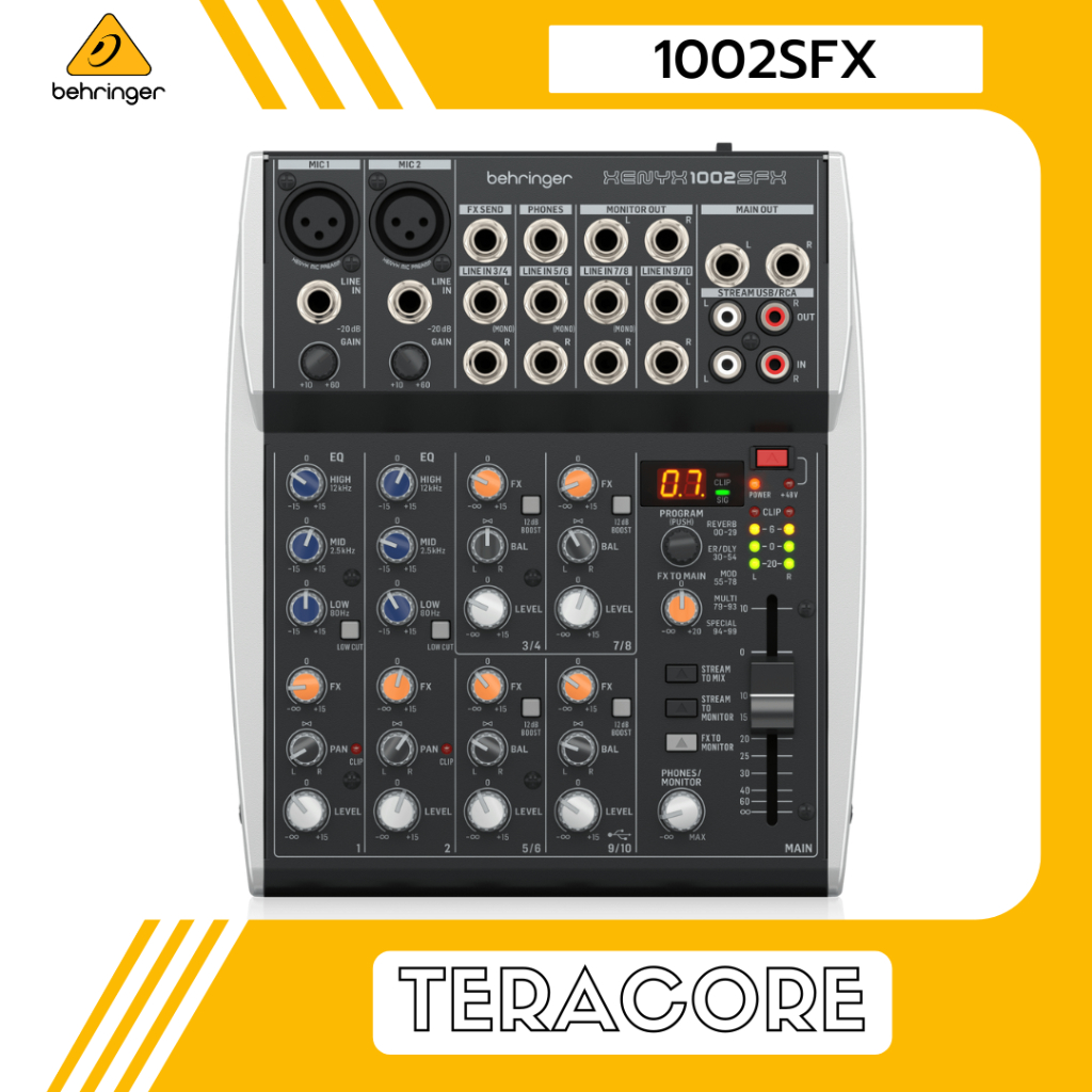 Behringer Xenyx 1002SFX Mixer 2 Channel dengan Soundcard USB dan Efek Klark Teknik