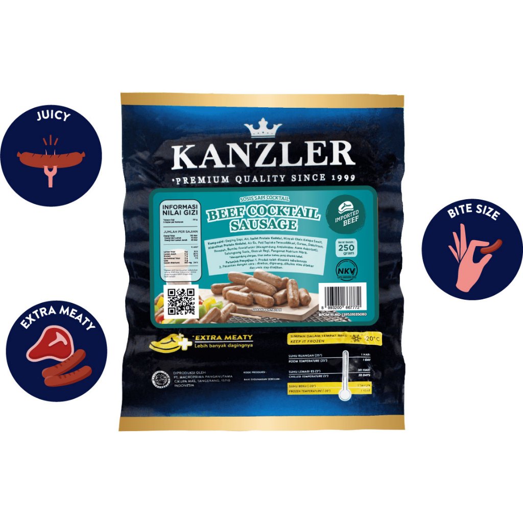 

KANZLER BEEF COCKTAIL SOSIS SAPI | SOSIS SAPI COCKTAIL 250 gr