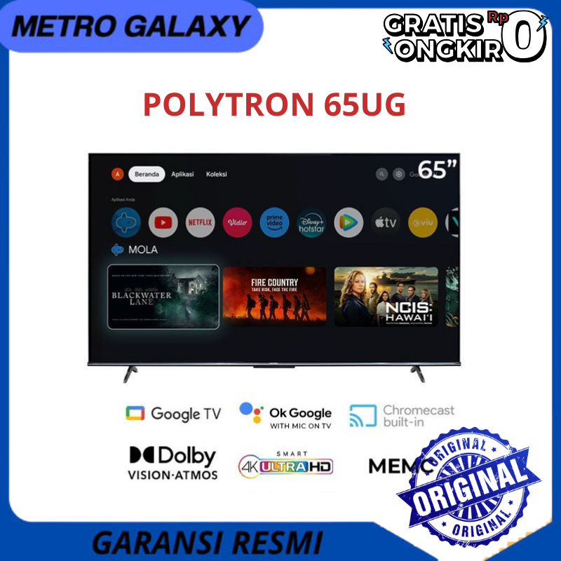 POLYTRON 65 Inc 4K UHD Smart Google TV  PLD 65UG5959