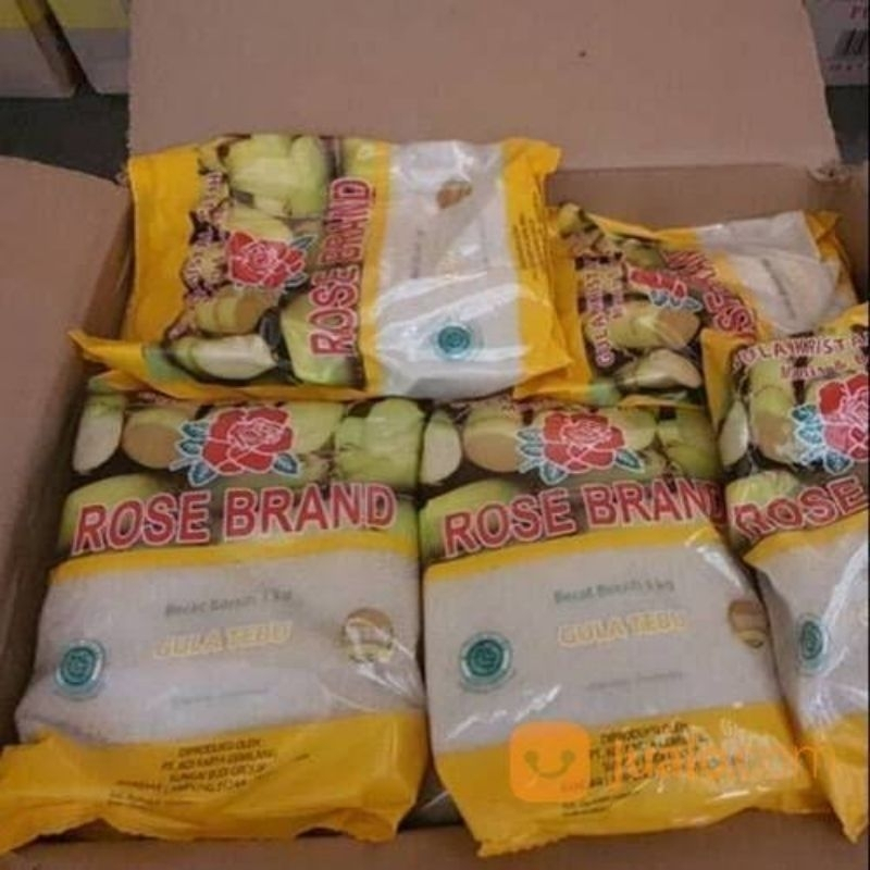 

RDP Gula Pasir Putih Tebu Rose Brand Kuning1 Karton isi 20 x @1kg / Gula Rosebrand 1kg 1 dus