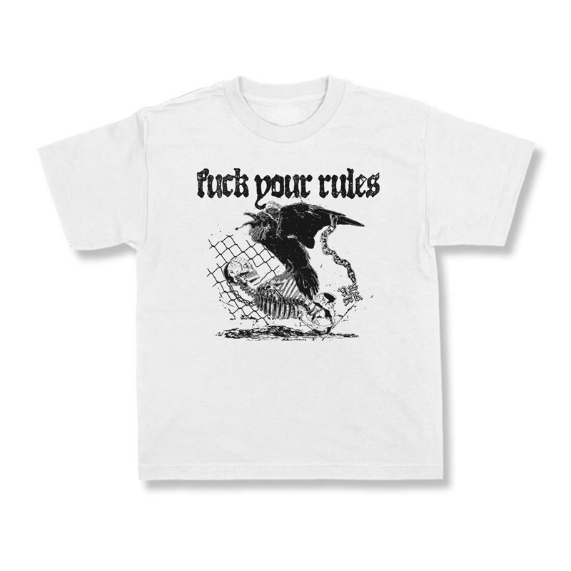 RUINATION - “Fvck Your Rules” White Tshirt