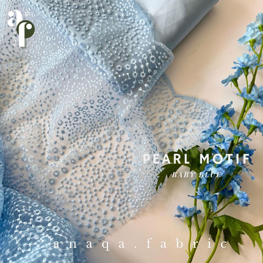 Meter Kain Brukat PREMIUM // Brokat Tile Prancis Bahan Kebaya PEARL Motif