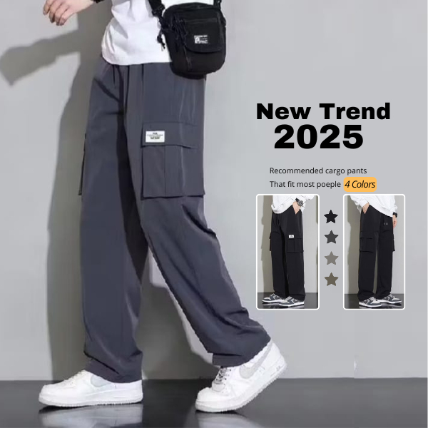 Celana Cargo Panjang Pria Bahan Beby Terry Loose Cargo Pants Fashion Cargo Abu-abu Oversize