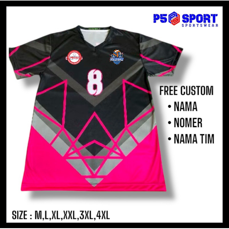 JERSEY VOLI HITAM PINK