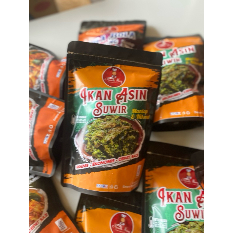 

Ikan Asin Suwir Cabe Hijau Mamih Iboy @300 Gram