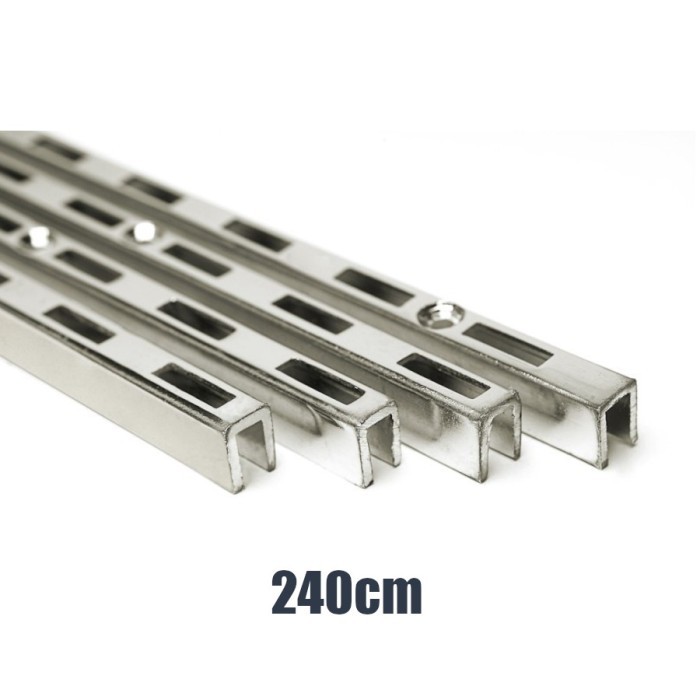 Tiang Bracket Stainless 240 cm | Tiang Rel Bracket 2,4 Meter | Gantungan Baju Display