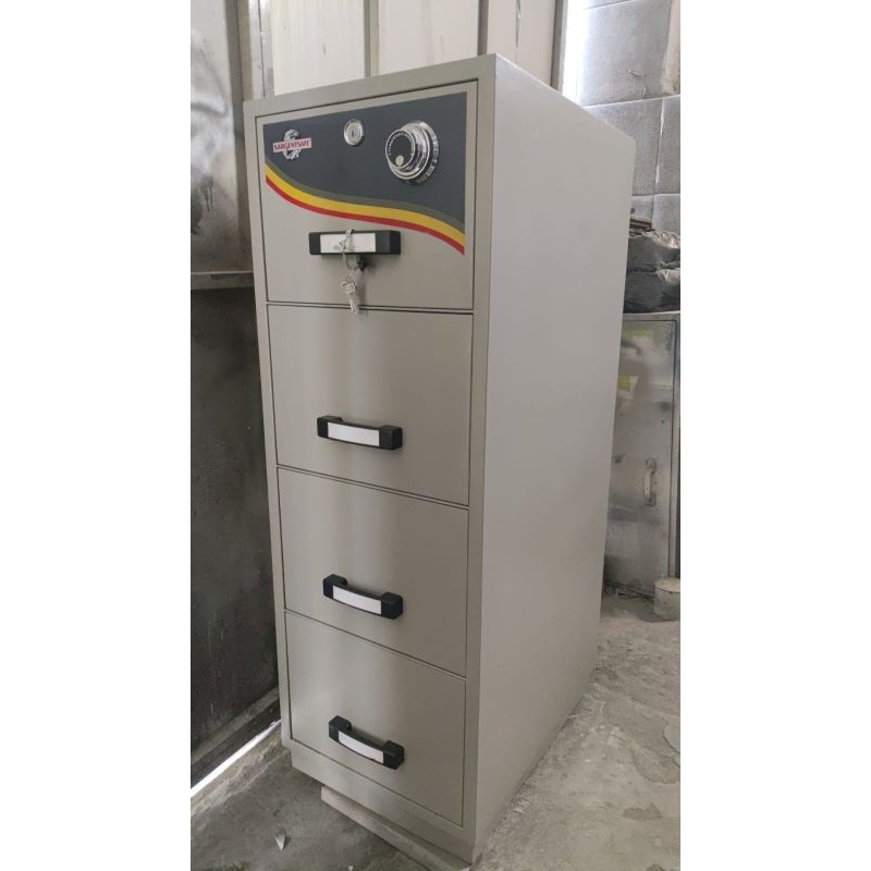 SECOND Fireproof Brankas 4 Laci fireproof 4 laci Merk Sargent Safe rekondisi RPF lemari besi 4 laci 