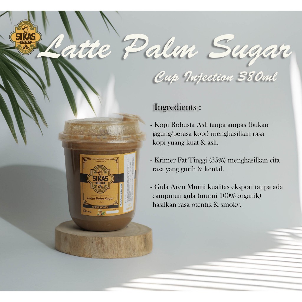 

Sikas Coffee Latte Palm Sugar Cup Injection 380ml Kopi Instan tinggal shaker atau kocok