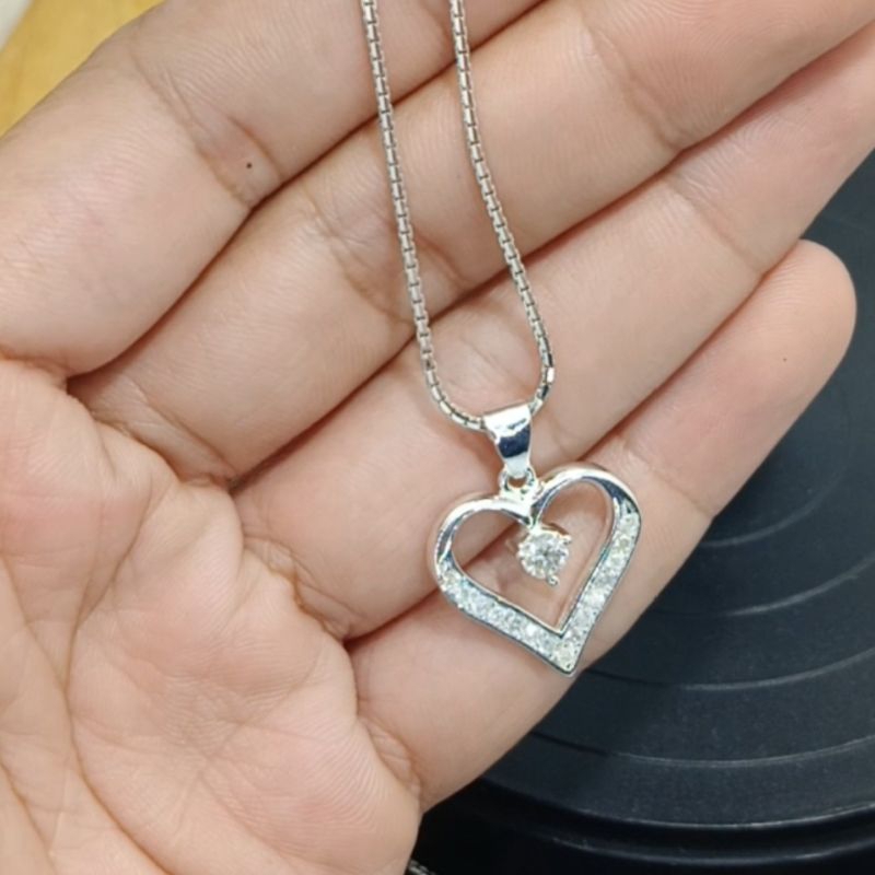 kalung Berlian Wanita Asli Original 100% Di lengkapi surat sertifikat lab memo Resmi Bahan Silver