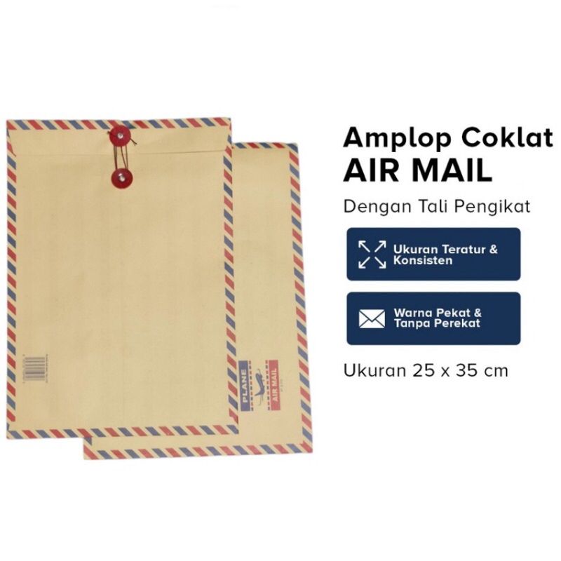 

GROSIR 1pack(100Lembar) PLANE Amplop Tali 310 Airmail // Amplop tali airmail // air mail