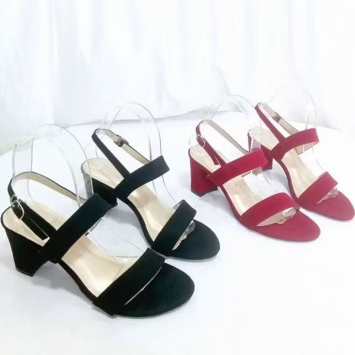 Olivia By Davalos - Sandal Block Heels 7cm / Tumit Tahu / Tapak Tahu / Heels Wanita / Heels Pesta