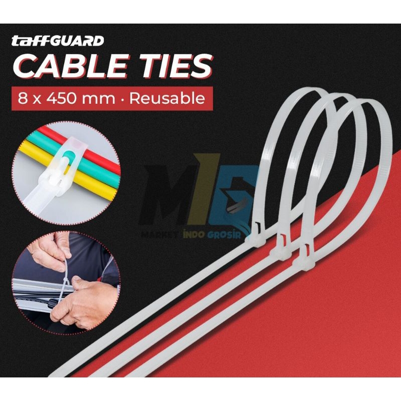 

Klip Kabel Ties Zip Lock Organizer Bisa Pakai Ulang Reuseable Insulock Releasable Lebar 8mm Panjang 45cm