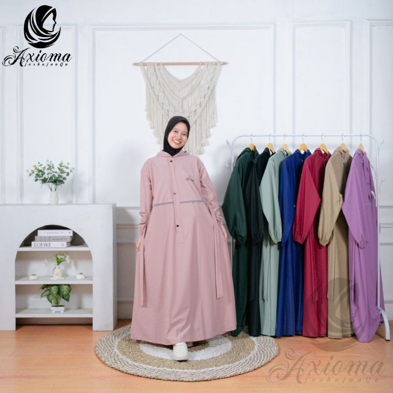 Mantel Jas Hujan Gamis Jumbo  Syari  Wanita  Dewasa Muslimah Bahan PVC Premium  Tebal dan Elastis