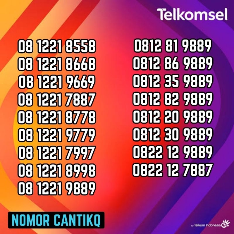 Nomor Cantik Simpati 10 Digit