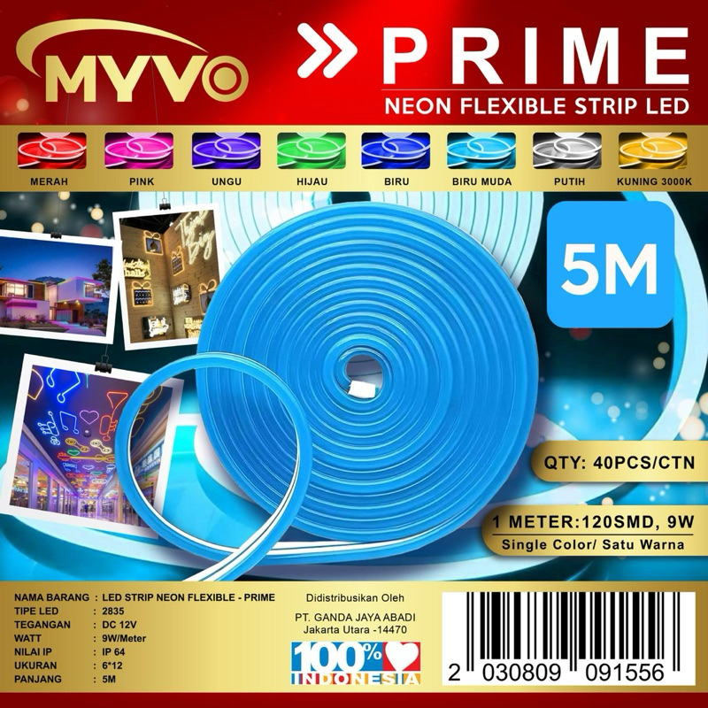 [BISA COD] Myvo Prime Lampu LED Strip Neon Flex 2835 SMD