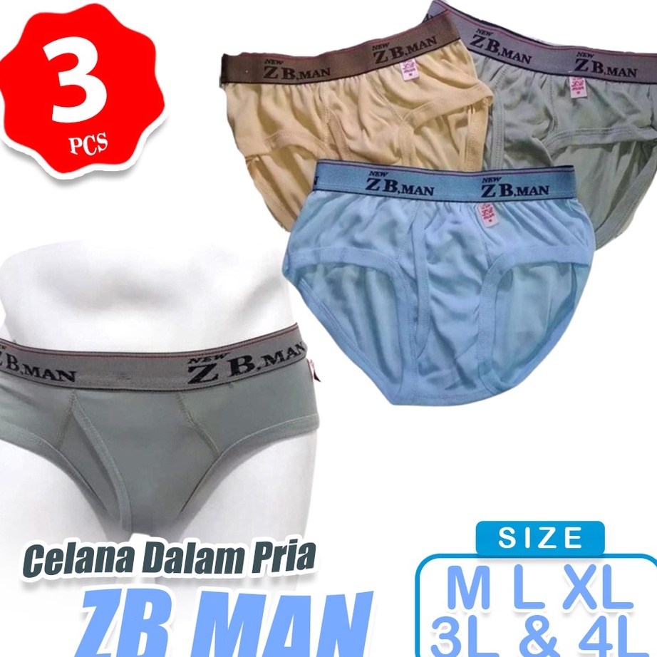 Hot 3 Pcs Celana Dalam Pria ZB Man Karet Boxer  Kerut  CD Zbman Cd Pria Dewasa  Sempak Pria  Cd Jumb