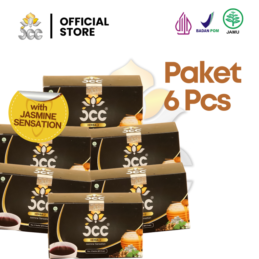 

JCC Herba J Paket 6 Box Minuman Herbal Jamu Bubuk Aroma Melati dan Madu Bersertifikat BPOM