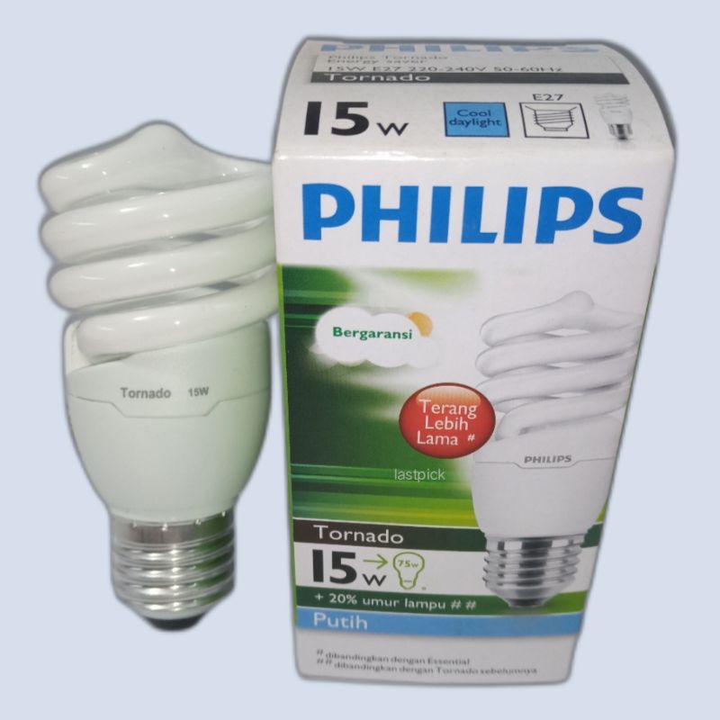 PHILIPS Tornado 15 watt cahaya putih