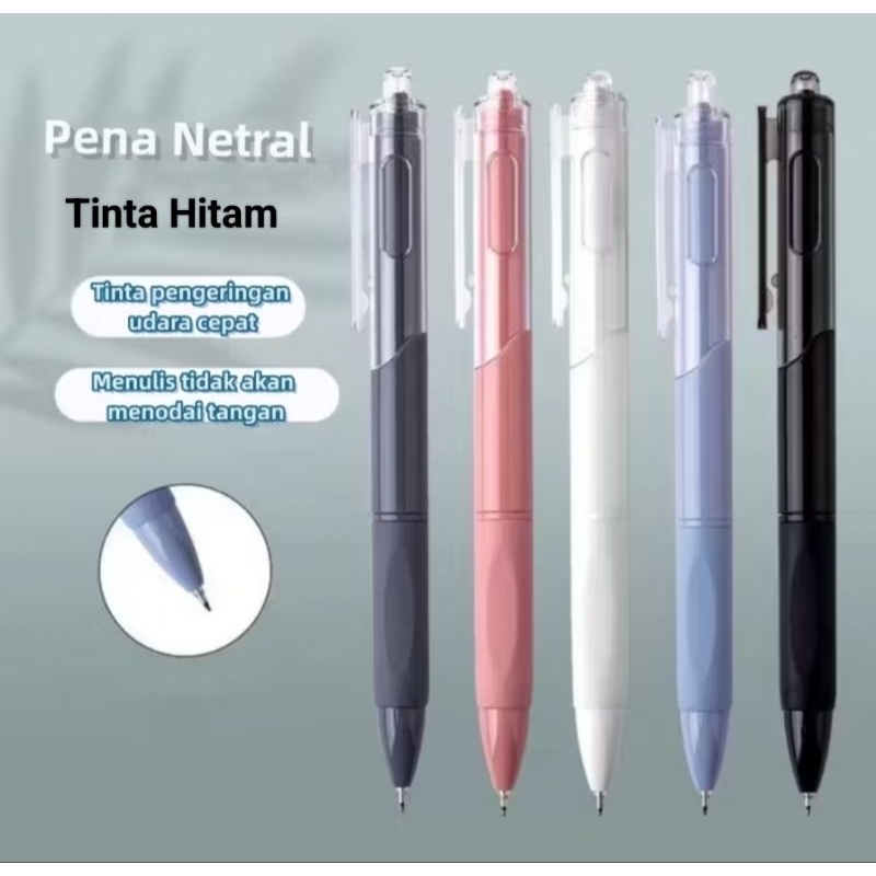 

LYSASHOP Gel Pen Hitam Pulpen Gel Retractable 0.5mm 1 PCS & 6 PCS/Pena Tinta Hitam Pena Netral Cepat Kering