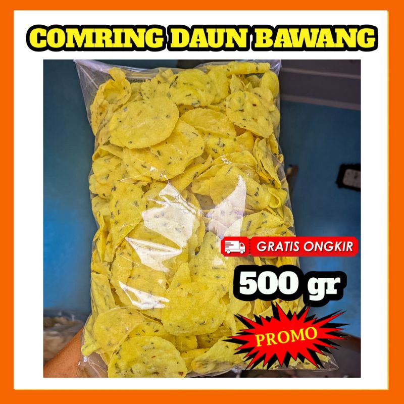 

Comring Rasa Daun Bawang 500gr Khas Ciamis / Gemblong / Kecimpring Bawang Gurih