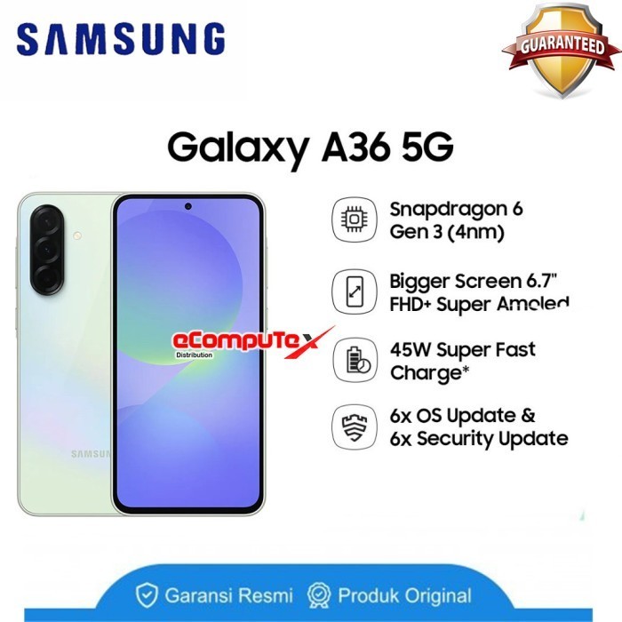 SAMSUNG GALAXY A36 5G 8/256GB 8/256 GB 8 256GB NFC SUPER AMOLED GARANSI RESMI