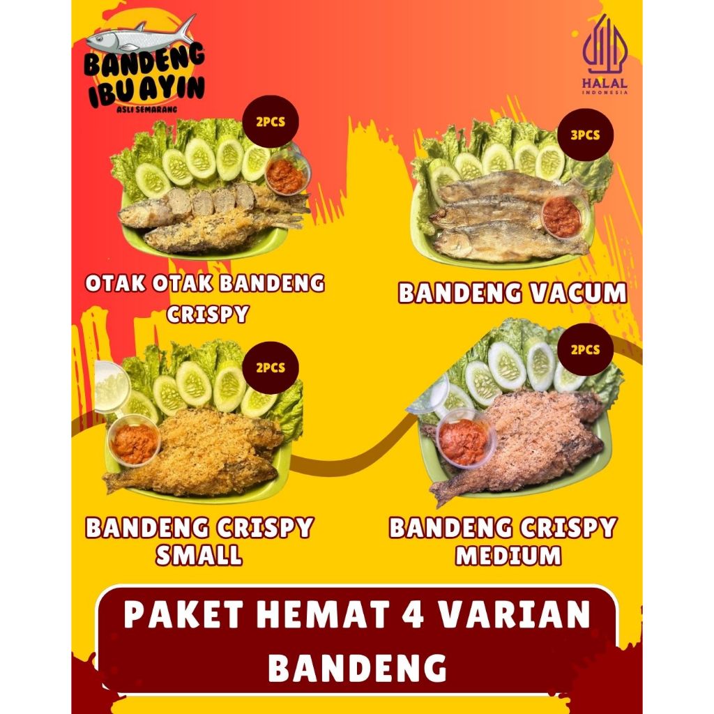 

PAKET HEMAT 4 Varian Bandeng Presto Ibu Ayin Duri Lunak Asli Juwana Semarang