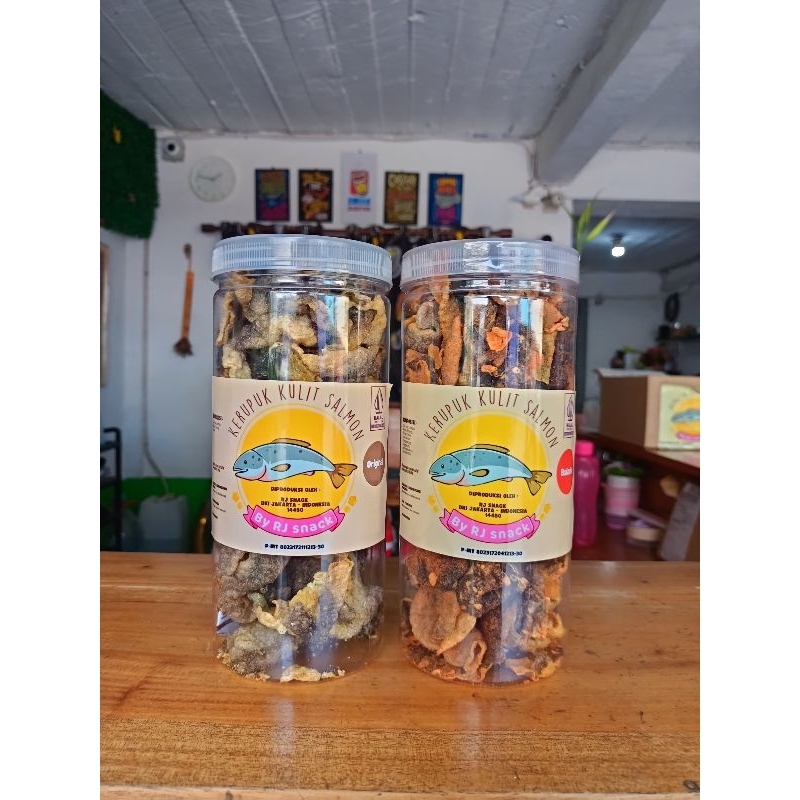 

Paket Hemat 3 Kerupuk Kulit Ikan Salmon Varian Rasa Original Dan Balado Kemasan Toples Besar 175gr