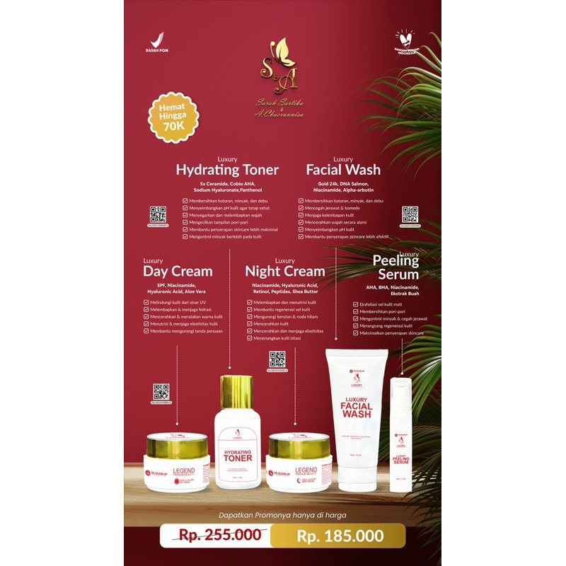 paket legend luxury premium BPOM klinik (forte) SS GLOW UP by Sarah Sartika X S&A