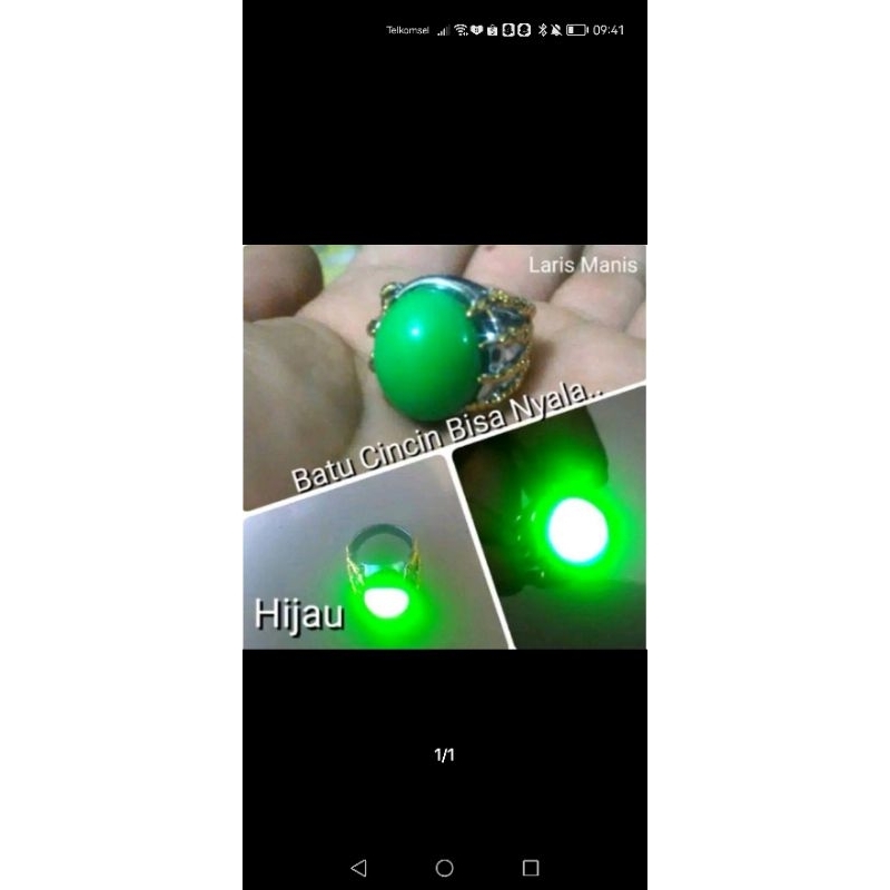 Batu viral hijau delima menyala dalam air