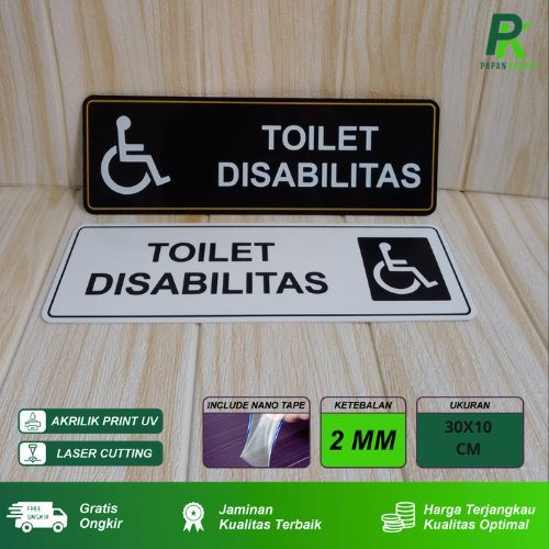 

Akrilik Sign Tanda Toilet Disabilitas Ukuran 30 X 10 Acrylic Print UV Papan Penanda