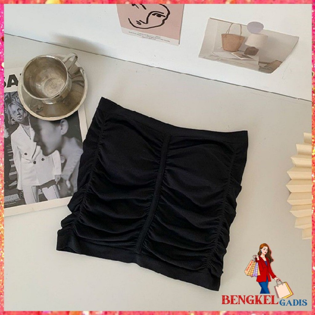BG - Tanktop Bra Kemben Fashion 7035 Kerut CropTop Wanita Karet Outwear Kimcchi Cruel Tanktop Women 