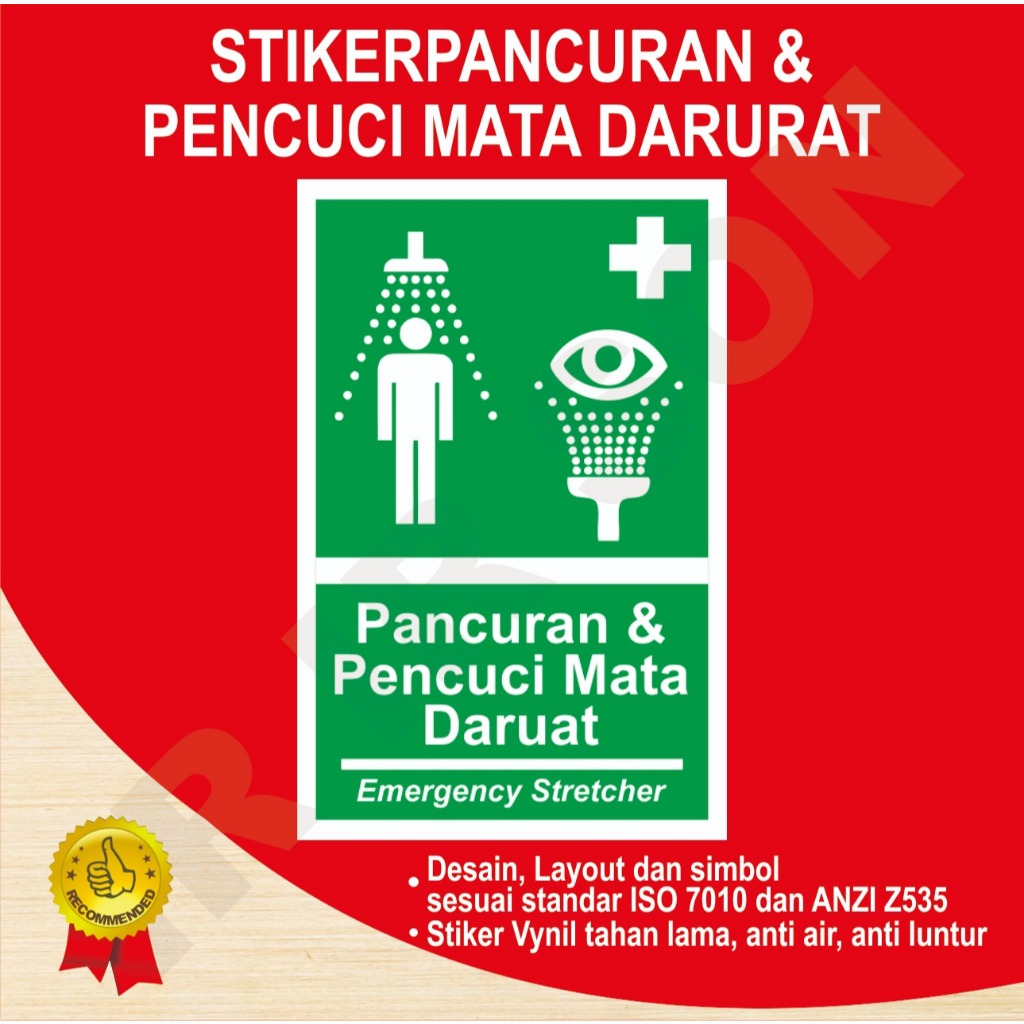 

STIKER PANCURAN DAN PENCUCI MATA DARURAT SAFETY SIGN K3 ISO ANSI