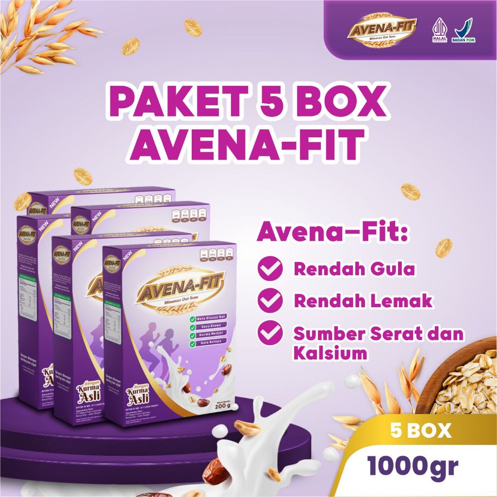 

Avenafit Paket 5 Box Solusi Lebih Hemat Turunkan Kolesterol Tinggi Menjaga Kesehatan Jantung dan Pencernaan