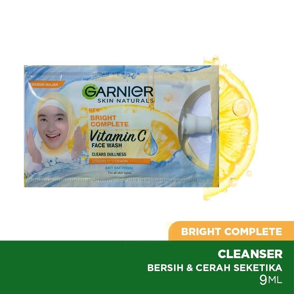 Garnier Bright Complete Vitamin C Face Wash / Serum Cream - Sachet