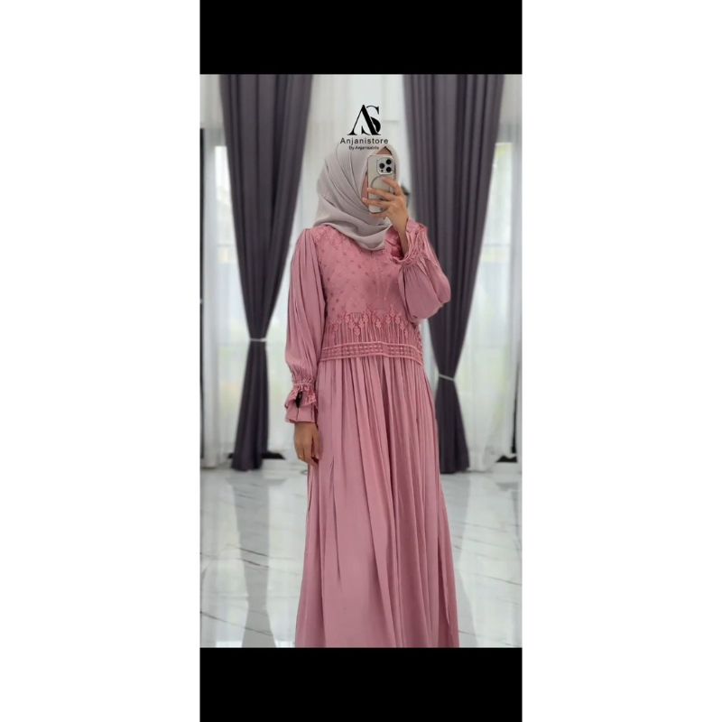 Anjani Store Dress Busana Muslima Terusan Gamis Organza Series by Anjanistore