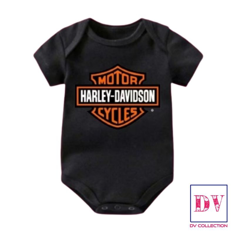 JUMPER BAYI MOTOR HARLEY-DAVIDSON CYCLES ANAK JUMPER BABY 0-6 6-12 BULAN JUMPSUIT PENDEK BODYSUIT UN