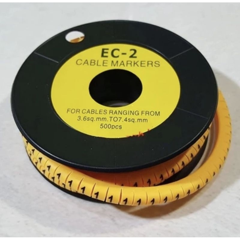 

Kabel Marker EC2 / EC-2 Cable Marker EC 2 Angka 0-9 Huruf A-Z Tanda - Tanda + (per roll)