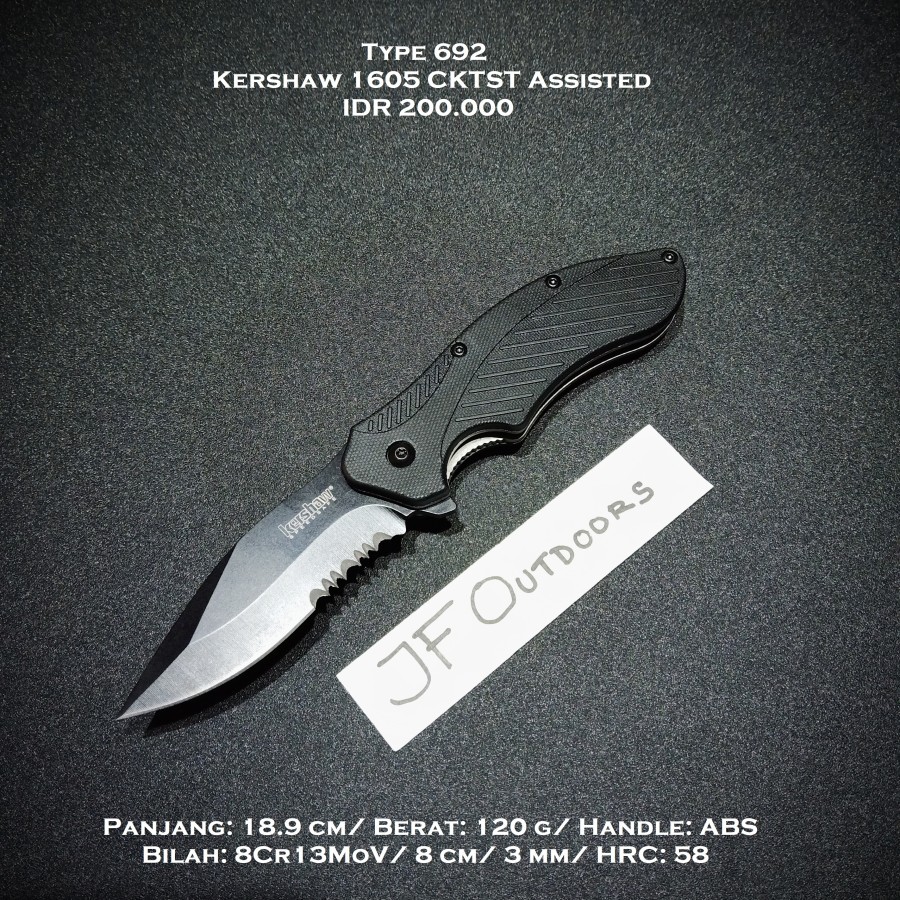 Pisau Camping Outdoor EDC Kershaw 1605 CKTST Assisted Flipper