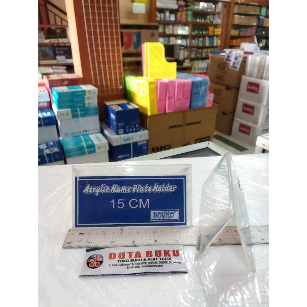 

Acrylic / Akrilik Papan Nama Meja Name Plate Holder 15cm 1 Sisi