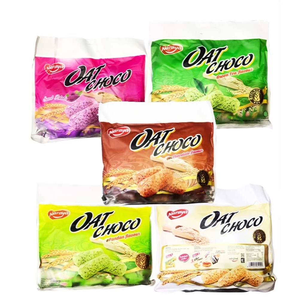 

Naraya Oat Choco Vanilla Pandan Green Tea Sweet Potato Strawberry 400gr Mix