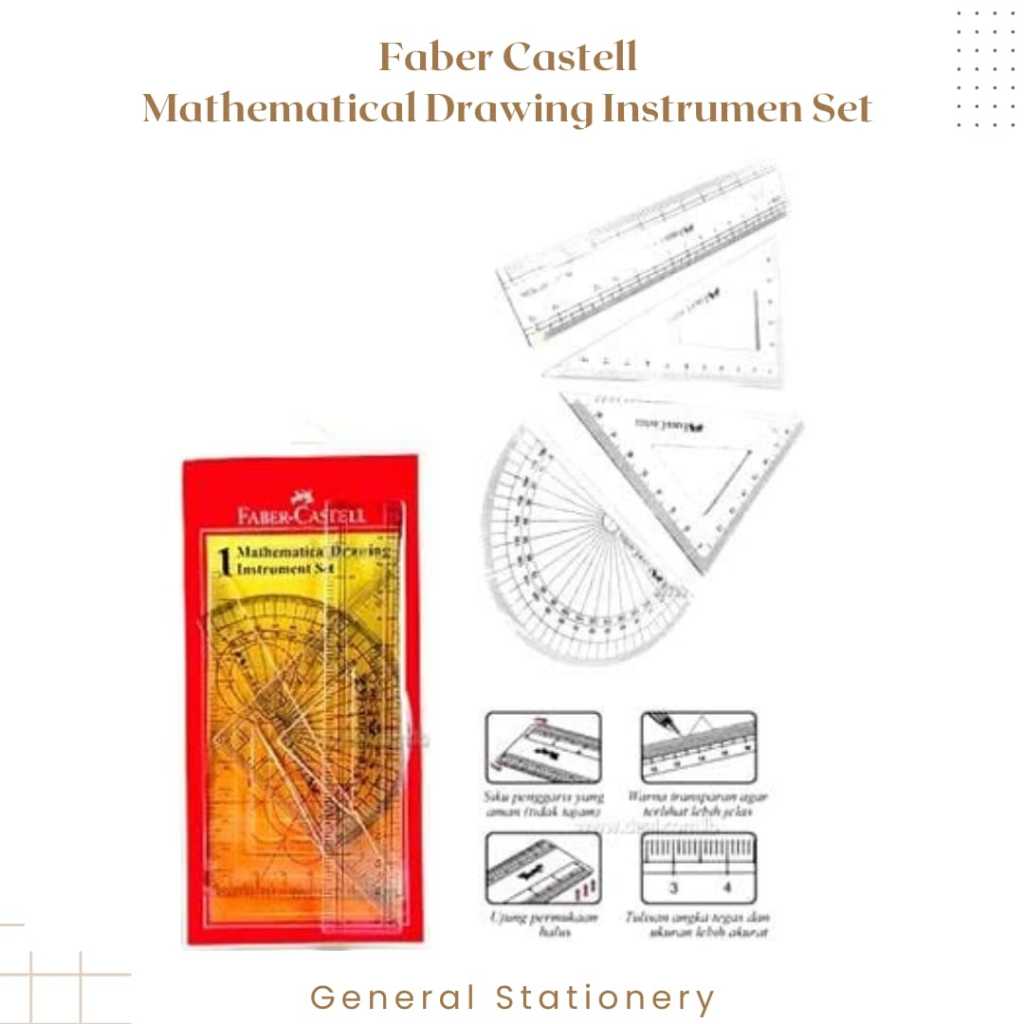 

Faber Castell Mathematical Drawing Instrumen Set / penggaris matematika set faber castell