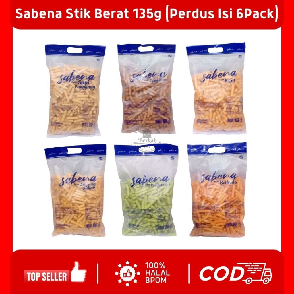 

[BPOM HALAL] SABENA STIK BERAT 135G - PERDUS ISI 6 PACK - BERBAGAI VARIAN RASA - MURAH MERIAH