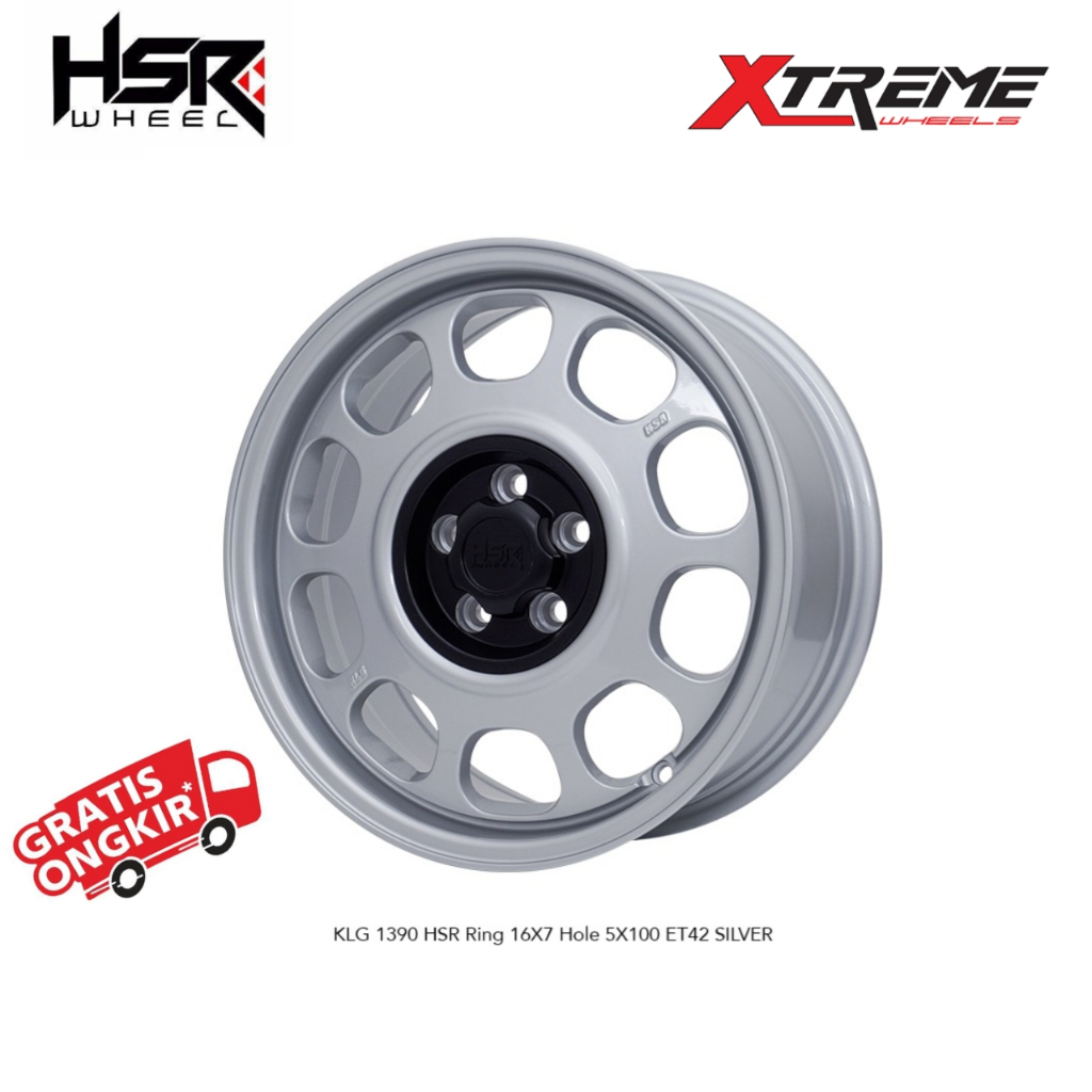 VELG MOBIL MURAH R16 MERK HSR TIPE KLG R16 PC 5X100 ET 42 SILVER
