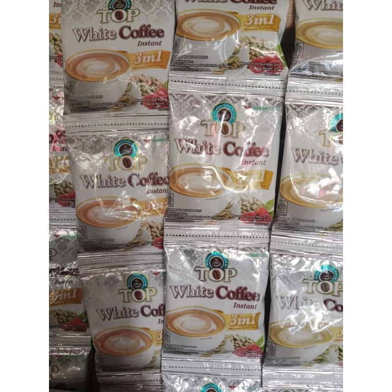 

KOPI TOP WHITE coffee instan 3in 1 renceng isi 12pcs
