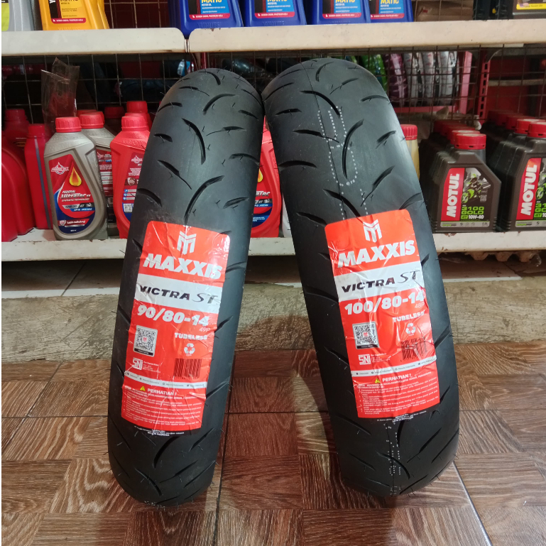 BAN MOTOR MACTIC RING 14 MAXXIS 90/80 & 100/80 VICTRA ST TUBELES BEAT,VARIO