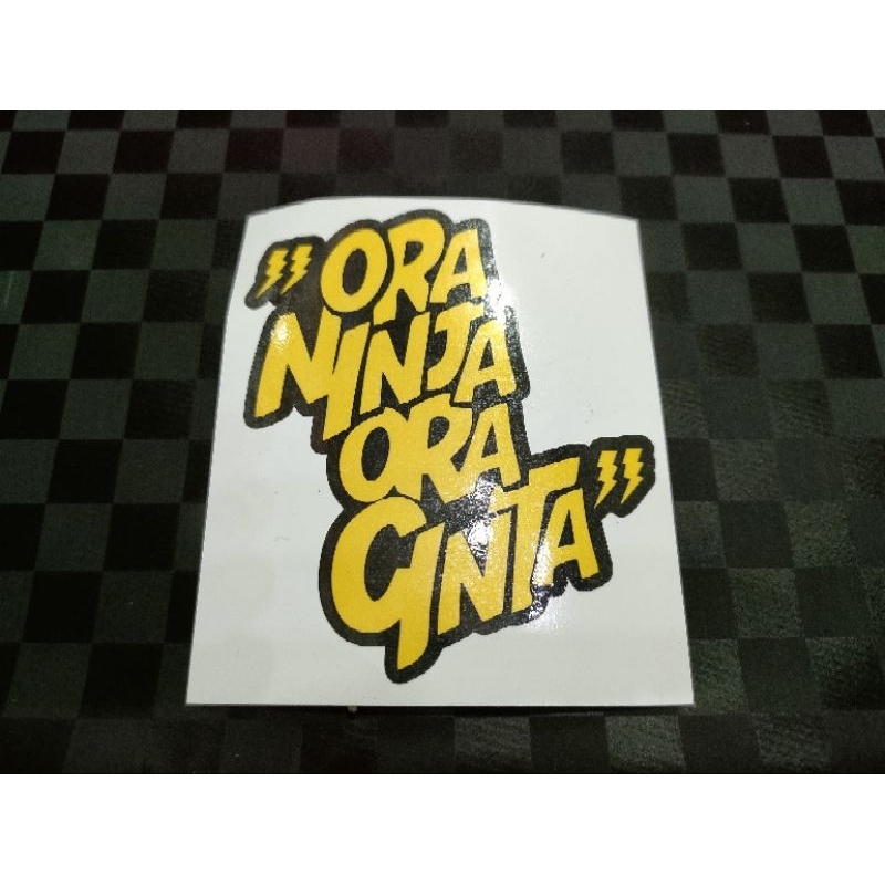 stiker ora ninja ora cinta (kuning)